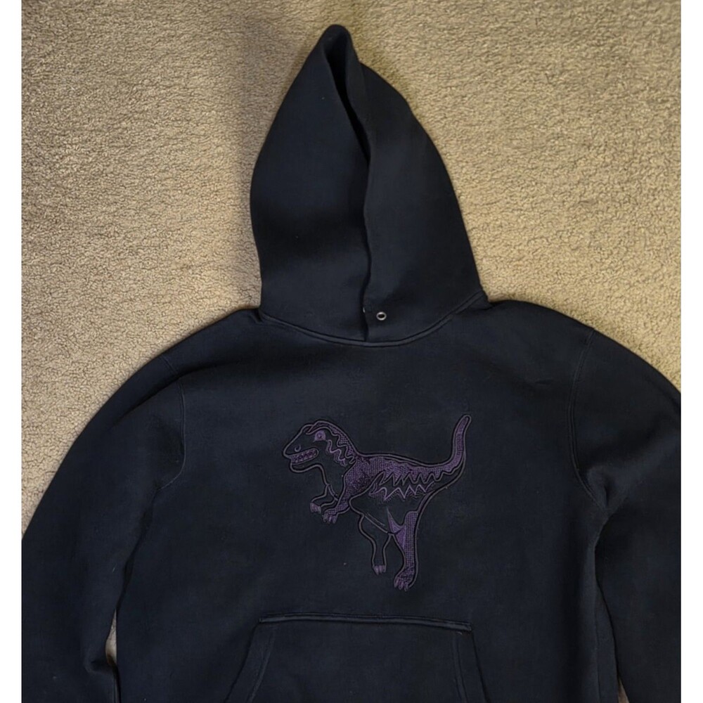 Men's Coach Purple Rexy Pullover Hoodie Navy Blue Size Medium Dinosaur - Picture 4 of 16